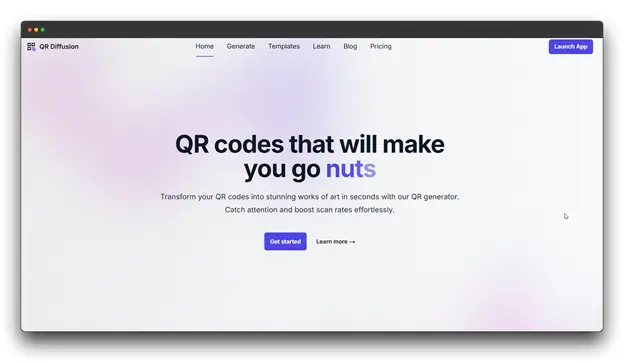 A screenshot of the QRTIGER website, a platform for creating QR Codes. The interface shows "STEP 1: Enter the URL of your website" and "STEP 2: Customize your QR" with options for pattern, eyes, logo, colors, and frame, and a customizable QR Code on the right. This demonstrates features of an AI QR Code Generator.